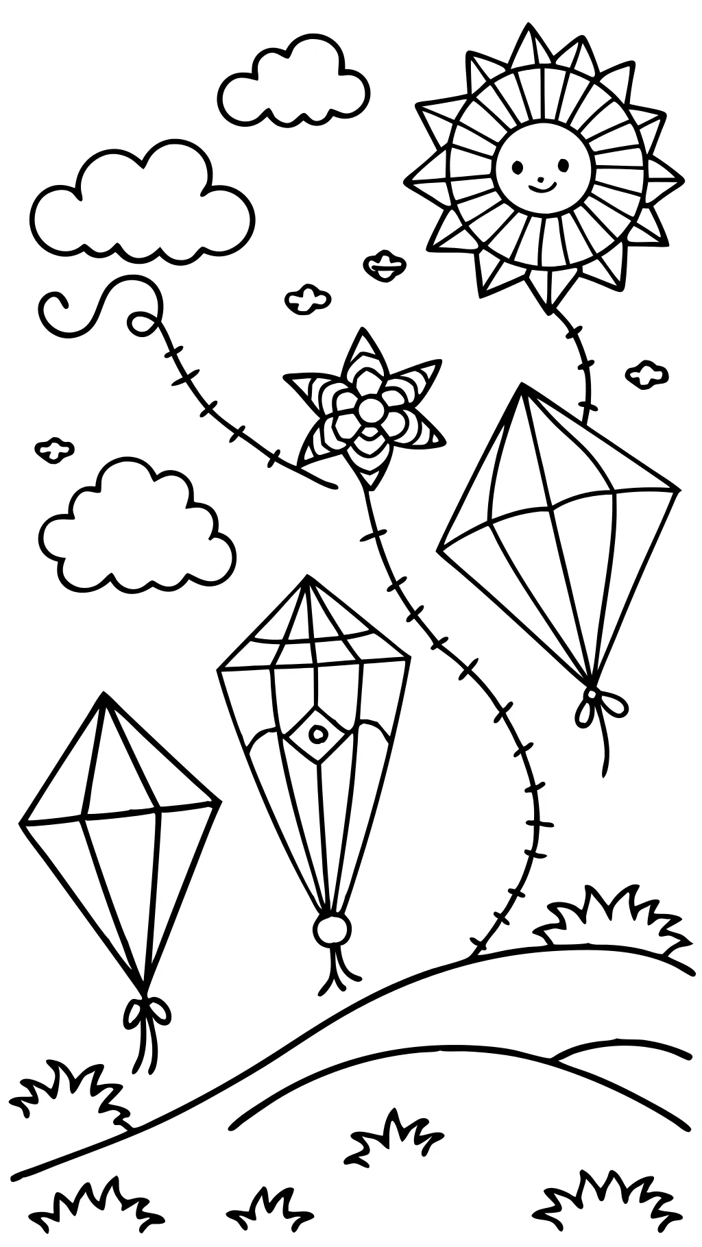 kite coloring page